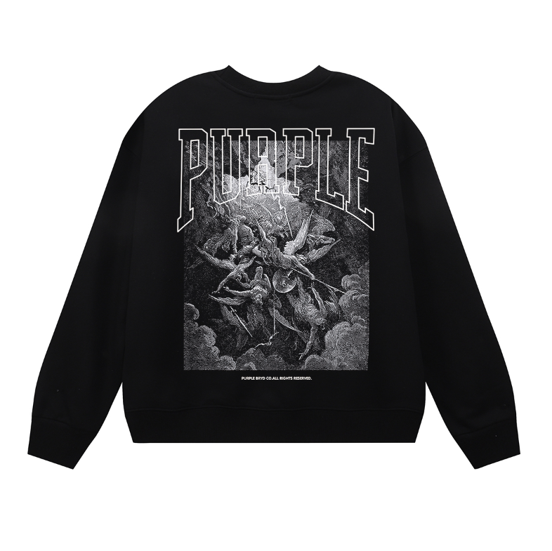 Purple 2024 Men's Long-Sleeve T-shirt Sweatshirt 1152