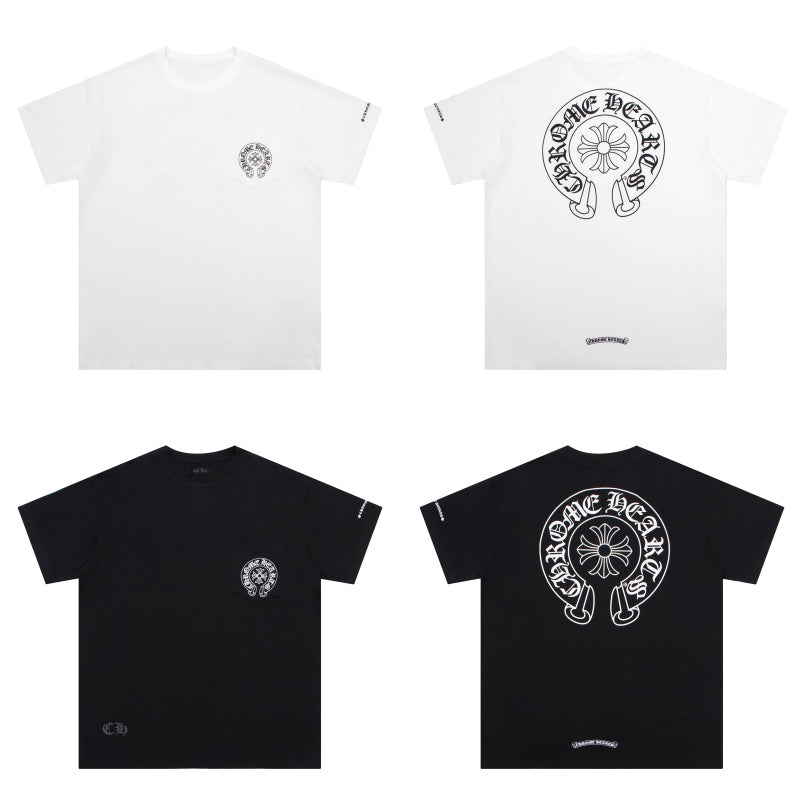 T-shirt avec poche et logo fer à cheval Chrome Hearts K6013