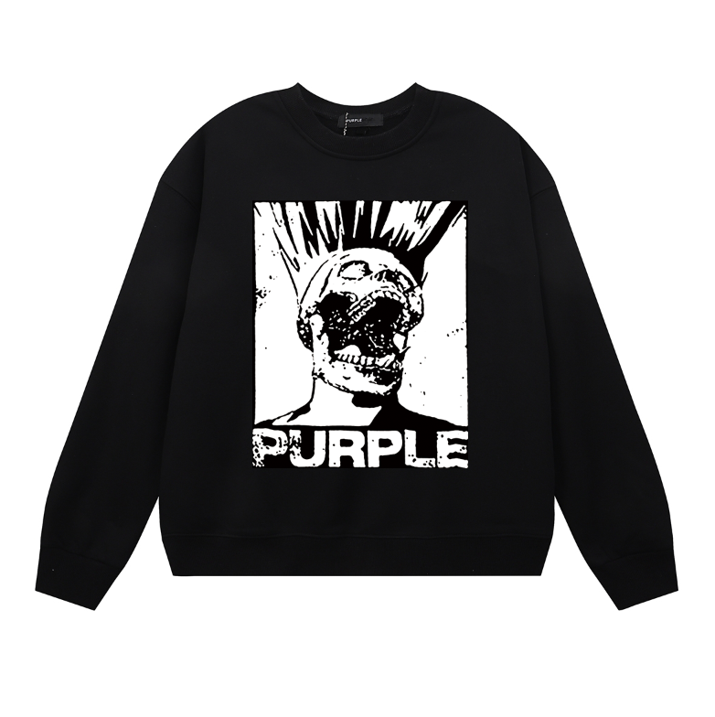 Purple 2024 Men's Long-Sleeve T-shirt Sweatshirt 1144