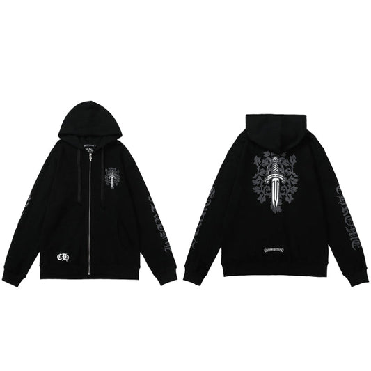 Sweat à capuche zippé Chrome Hearts M8509 