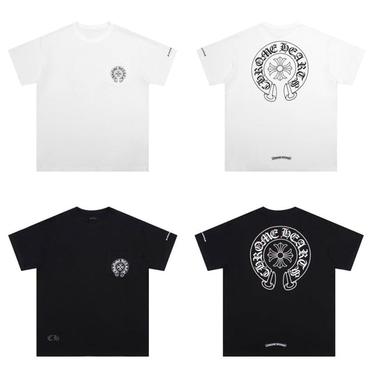 T-shirt avec poche et logo fer à cheval Chrome Hearts K6013 