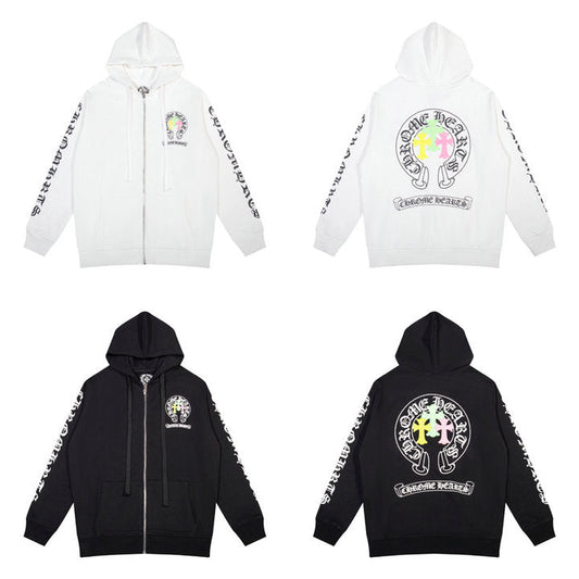 Sweat à capuche zippé Chrome Hearts K5012 