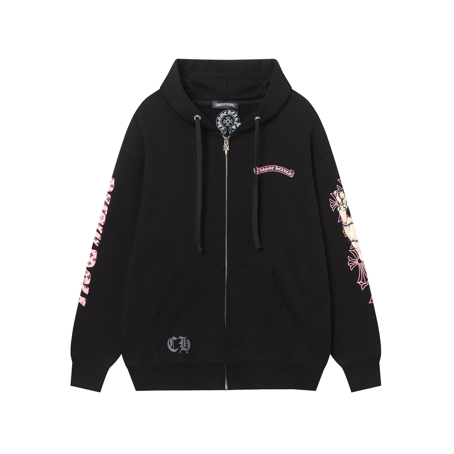CH-Chrome Hearts Kapuzenjacke mit Reißverschluss 9821 