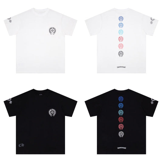 T-shirt multicolore Chrome Hearts avec fers à cheval K6048 