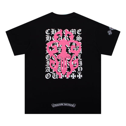 T-shirt Chrome Hearts avec diagramme d'acuité visuelle et poignard K6025 