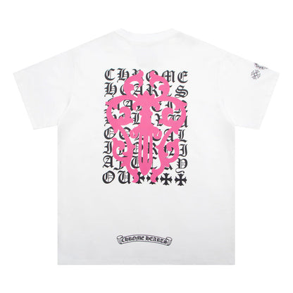 T-shirt Chrome Hearts avec diagramme d'acuité visuelle et poignard K6025 