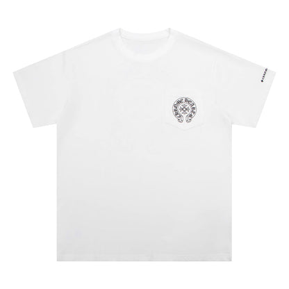 T-shirt avec poche et logo fer à cheval Chrome Hearts K6013 