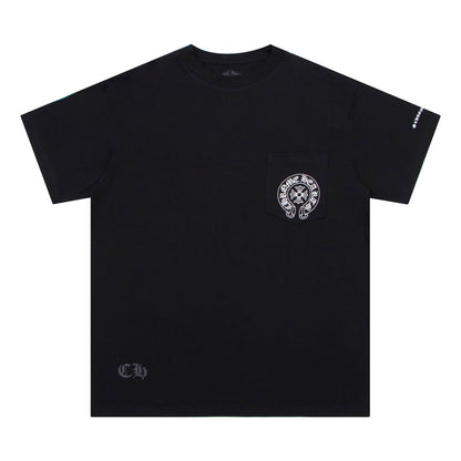 T-shirt avec poche et logo fer à cheval Chrome Hearts K6013 